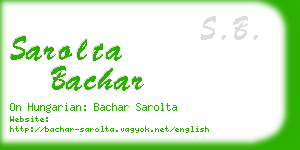 sarolta bachar business card